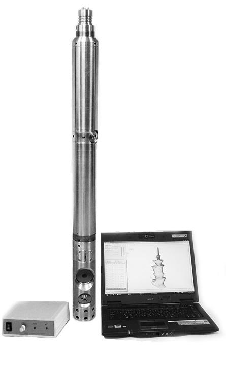 Комплект: Локатор акустический скважинный ЛАС Сканер-2000 (погружной модуль ультразвуковой) наземный блок и ноутбук предназначенный для исследования скважин